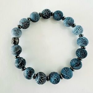 Elegant Agate Crackle Bead Bracelet